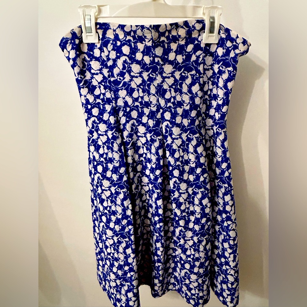 Urban Outfitters Blue and White Floral Strapless Dress